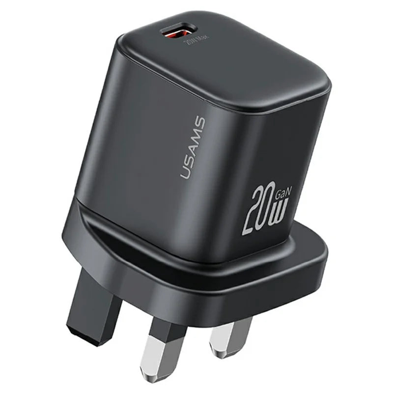 USAMS CC274 20W GaN Mini Fast Charger - Black