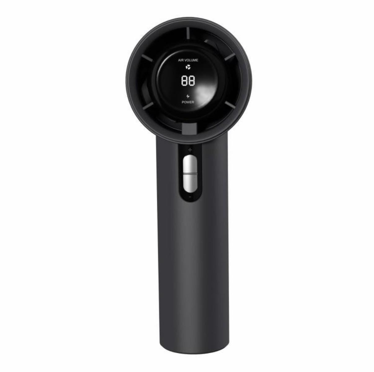High Speed Handheld Fan Bladeless Mini Digital Display Small Fan - Black
