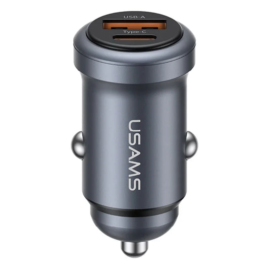 USAMS CC322 30W A+C Ports Aluminum Alloy Car Charger