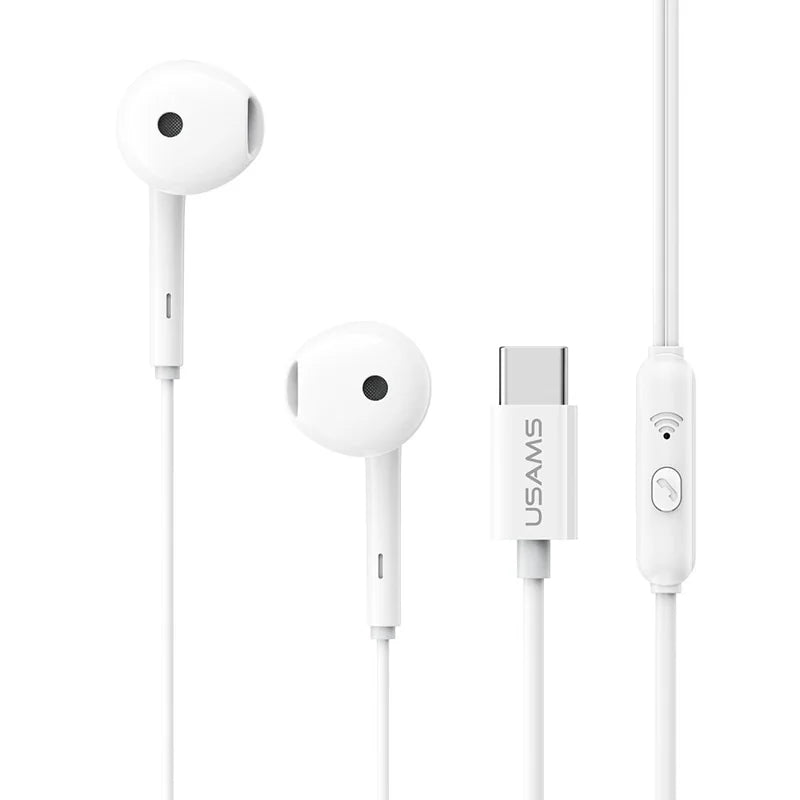 USAMS SJ771  EP-50 Type-C Digital Wired Earphone - White