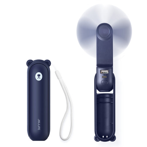 Jisulife Handheld Fan with Power Bank Function 2000mAh and Flashlight