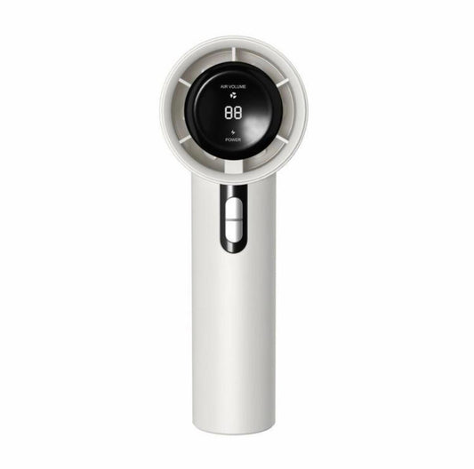 High Speed Handheld Fan Bladeless Mini Digital Display Small Fan - White