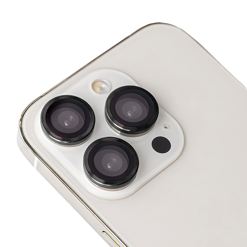 Set of lens glasses for iPhone 13 black frame (2pcs)